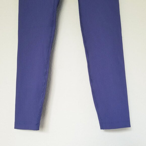 Beyond Yoga Impulse Ribbed Leggings L Eternal Blue $98 High Waist Stretch Active - Picture 14 of 16